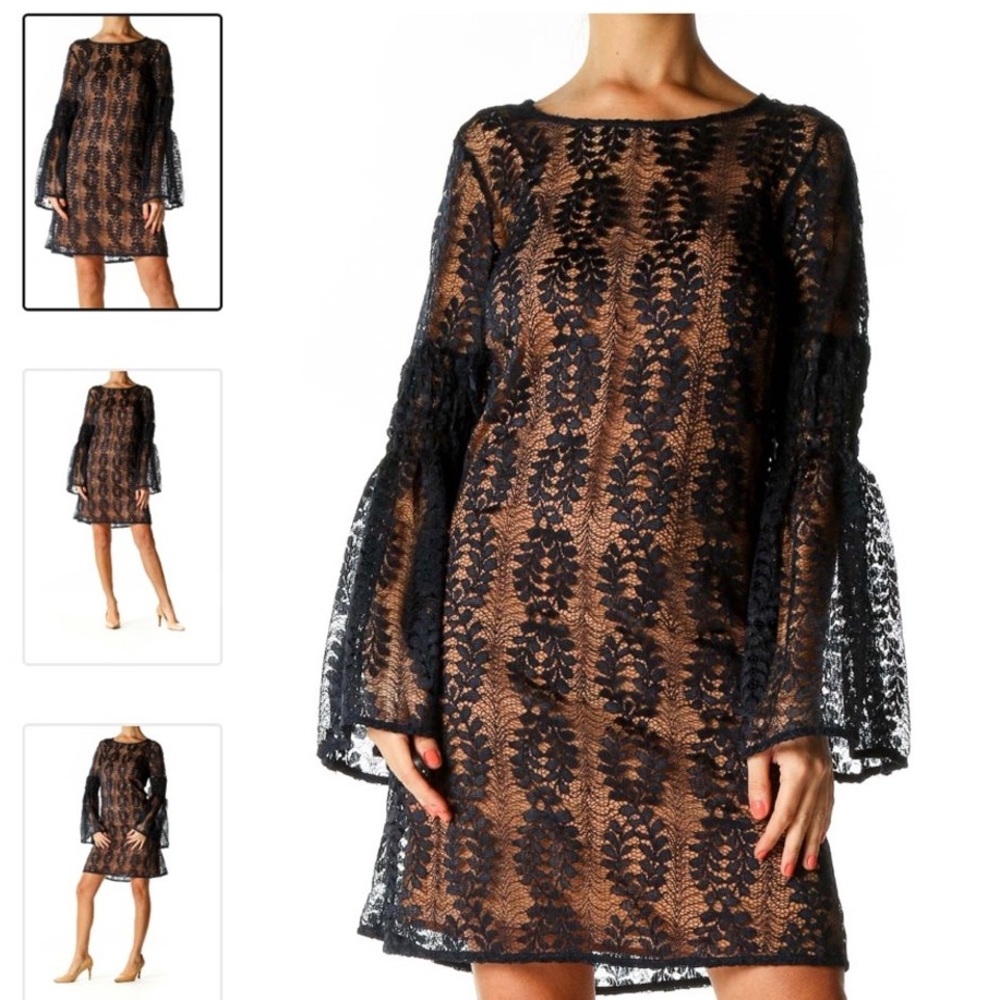 💋NWT Michael Kors Bell Sleeve Lined Lace Blue Dress